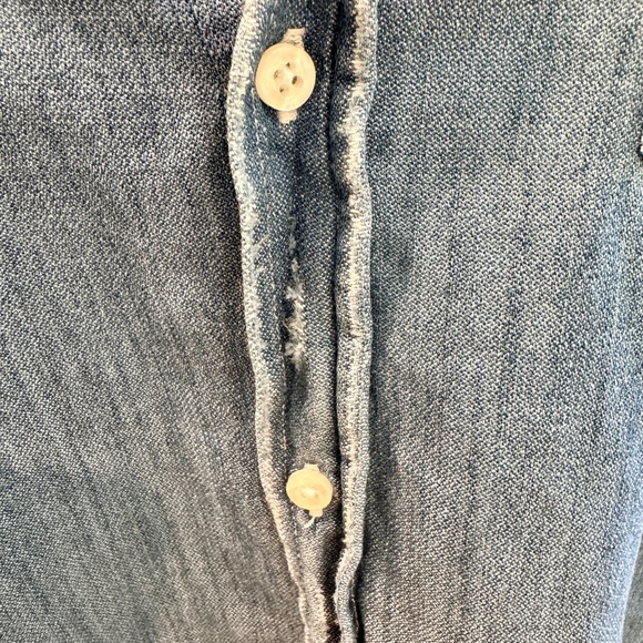 EILEEN Vintage Stonewashed Wash Denim Relaxed Button-Up Shirt Large. - Picture 4 of 14